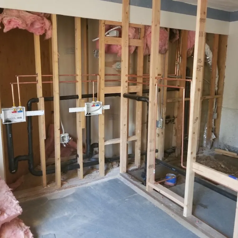 Copper pipe rough-in and plumbing installation in Galloway